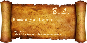 Bamberger Leona névjegykártya